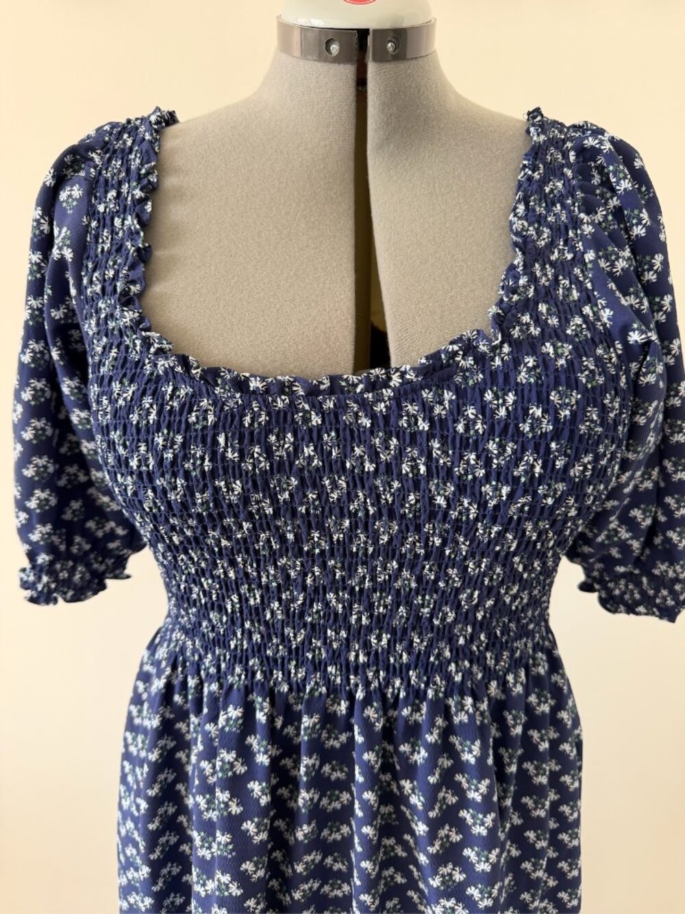 Hill House Home Nap Dress Louisa Posy Navy Crepe - Picture 3 of 5